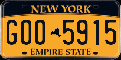 NY license plate GOO5915