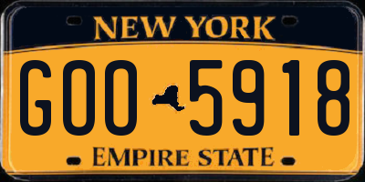 NY license plate GOO5918