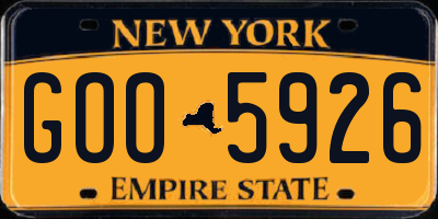 NY license plate GOO5926