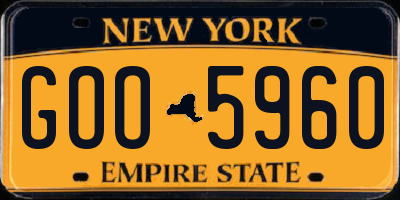 NY license plate GOO5960