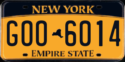 NY license plate GOO6014