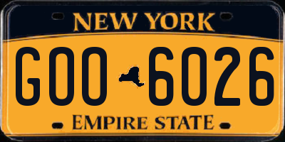 NY license plate GOO6026