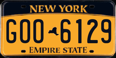 NY license plate GOO6129