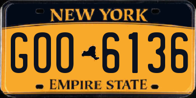 NY license plate GOO6136