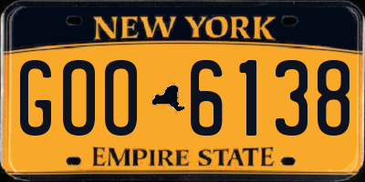 NY license plate GOO6138