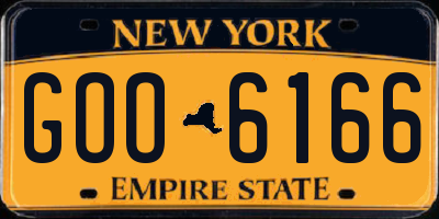 NY license plate GOO6166