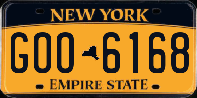 NY license plate GOO6168