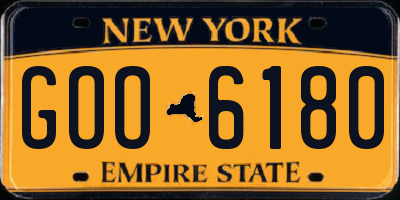 NY license plate GOO6180