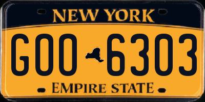 NY license plate GOO6303
