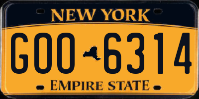 NY license plate GOO6314