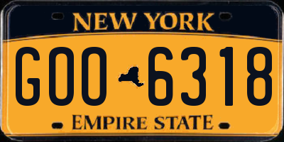 NY license plate GOO6318