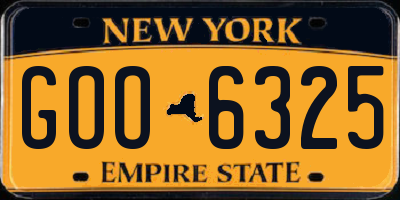 NY license plate GOO6325