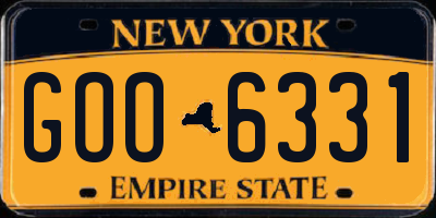 NY license plate GOO6331
