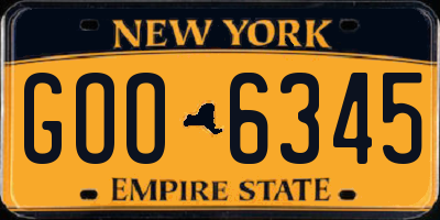 NY license plate GOO6345