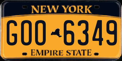 NY license plate GOO6349