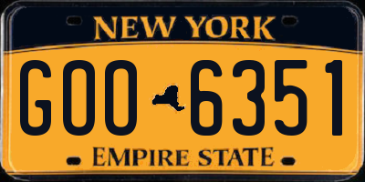 NY license plate GOO6351