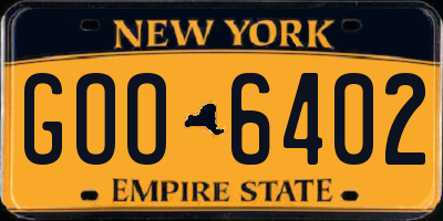 NY license plate GOO6402