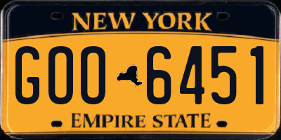 NY license plate GOO6451