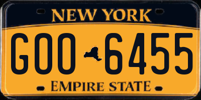 NY license plate GOO6455