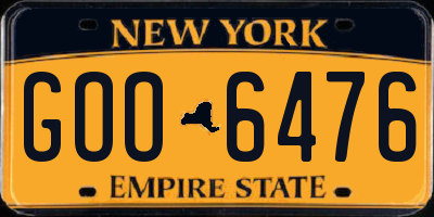 NY license plate GOO6476