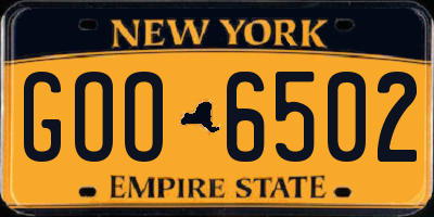 NY license plate GOO6502