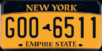NY license plate GOO6511