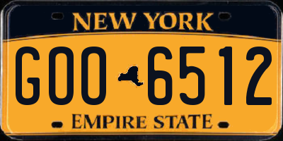 NY license plate GOO6512