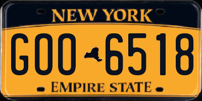 NY license plate GOO6518