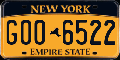 NY license plate GOO6522