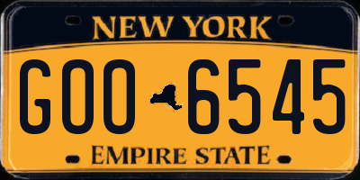 NY license plate GOO6545