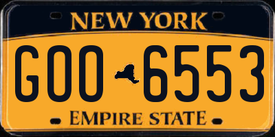 NY license plate GOO6553