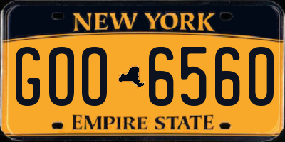 NY license plate GOO6560