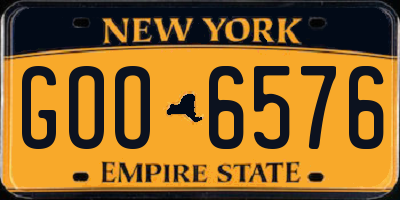 NY license plate GOO6576