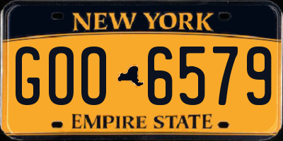 NY license plate GOO6579