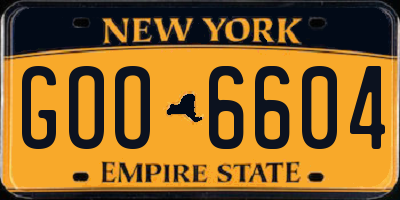 NY license plate GOO6604