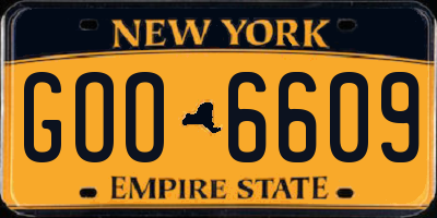 NY license plate GOO6609