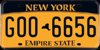 NY license plate GOO6656