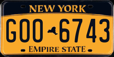 NY license plate GOO6743