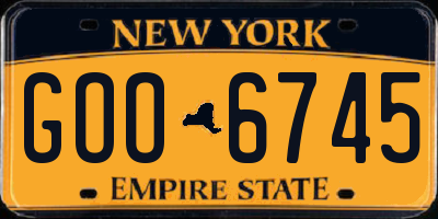 NY license plate GOO6745
