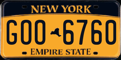 NY license plate GOO6760