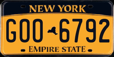 NY license plate GOO6792