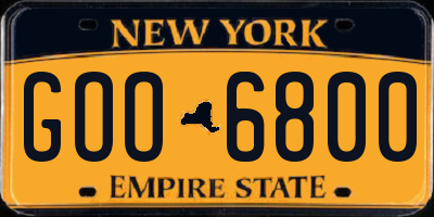 NY license plate GOO6800