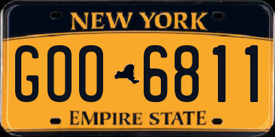 NY license plate GOO6811