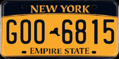NY license plate GOO6815