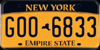 NY license plate GOO6833