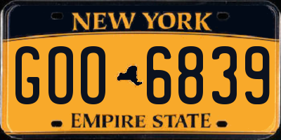 NY license plate GOO6839