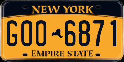 NY license plate GOO6871