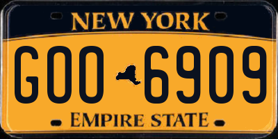NY license plate GOO6909