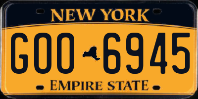 NY license plate GOO6945
