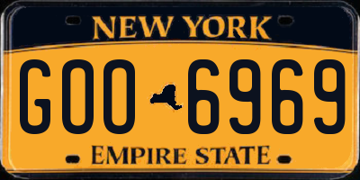 NY license plate GOO6969